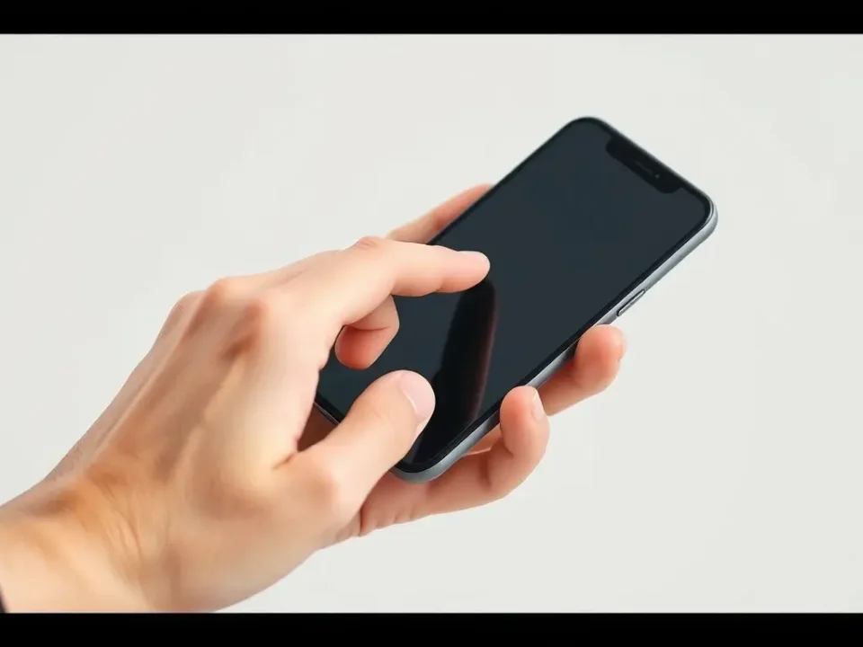 Użytkownik dotyka ekranu smartfona, który nie reaguje. Ilustracja problemu z częściowo niedziałającym panelem dotykowym telefonu.